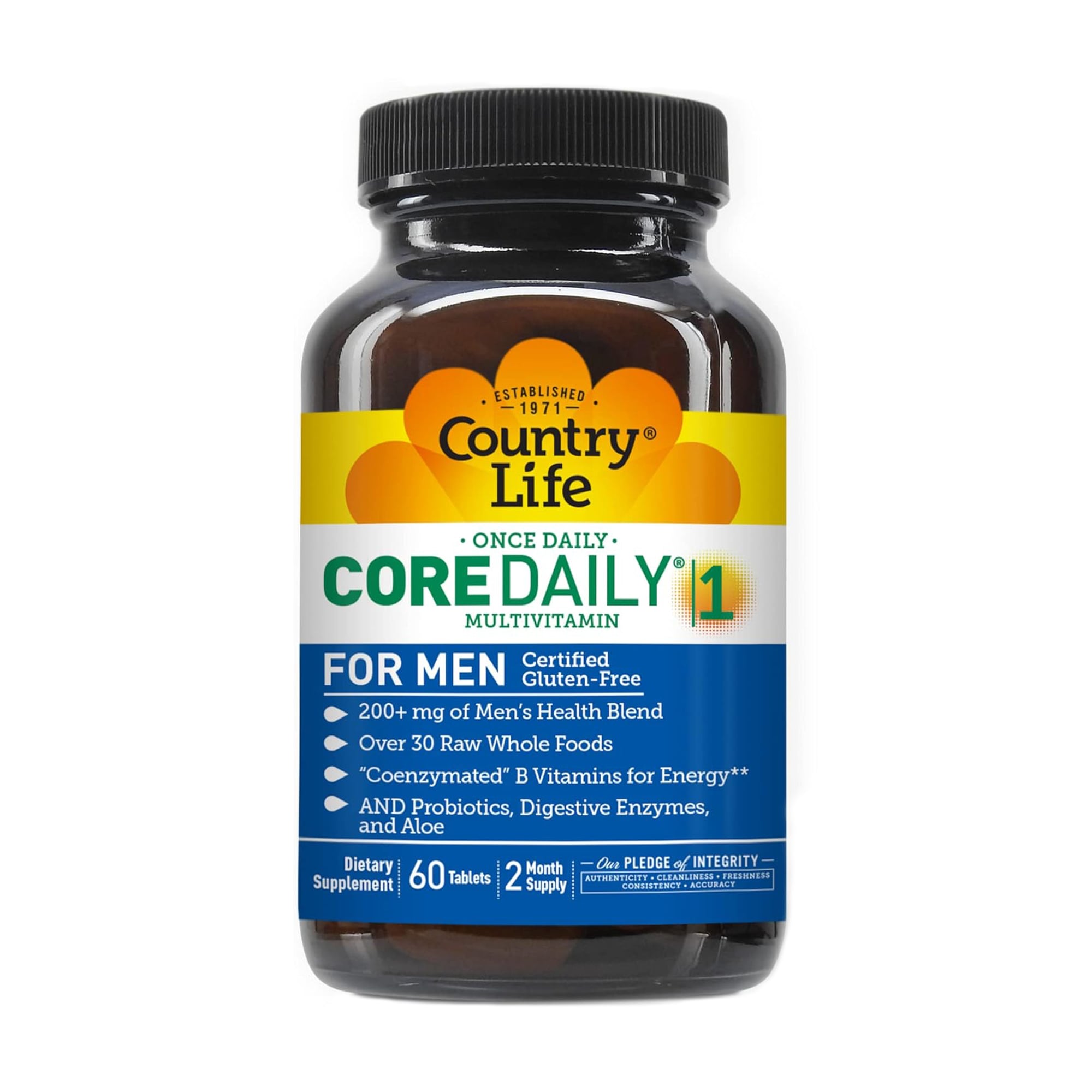 Мультивітаміни для чоловіків Country Life Core Daily-1 for Men Multivitamins, 60 таблеток